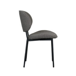LABEL51 Eetkamerstoel Senn - Truffel grijs - Boucle - Black Frame
