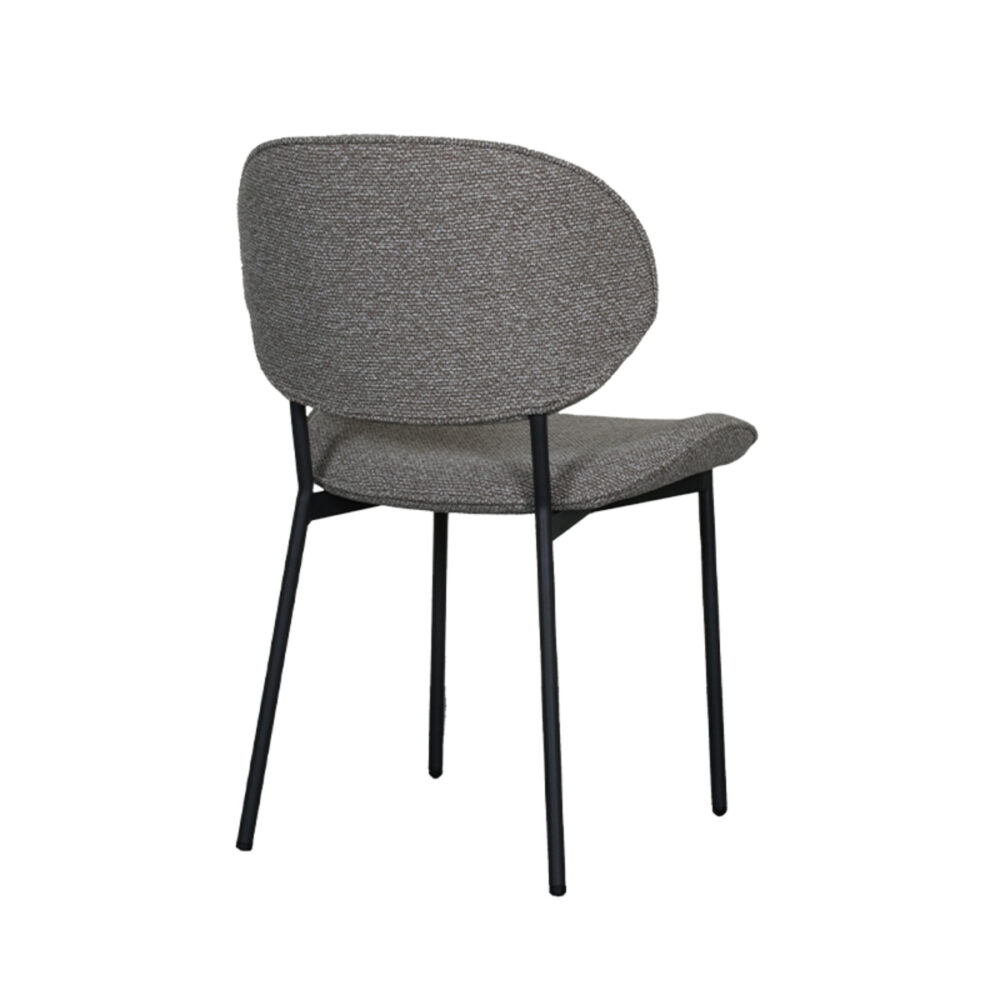 LABEL51 Eetkamerstoel Senn - Truffel grijs - Boucle - Black Frame