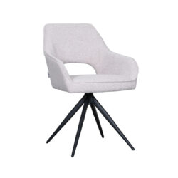 LABEL51 Eetkamerstoel Finley - Naturel - Boucle - Black Frame
