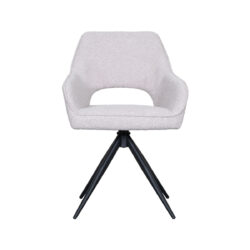 LABEL51 Eetkamerstoel Finley - Naturel - Boucle - Black Frame