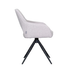 LABEL51 Eetkamerstoel Finley - Naturel - Boucle - Black Frame