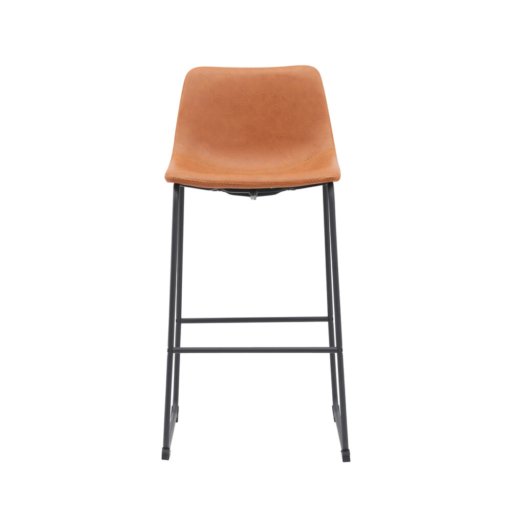LABEL51 Barkruk Risto - Cognac - PU-Leder - Zithoogte 75