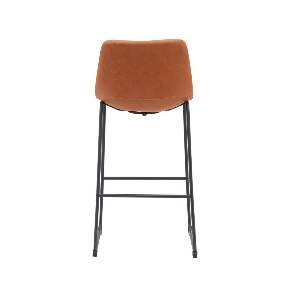 LABEL51 Barkruk Risto - Cognac - PU-Leder - Zithoogte 75