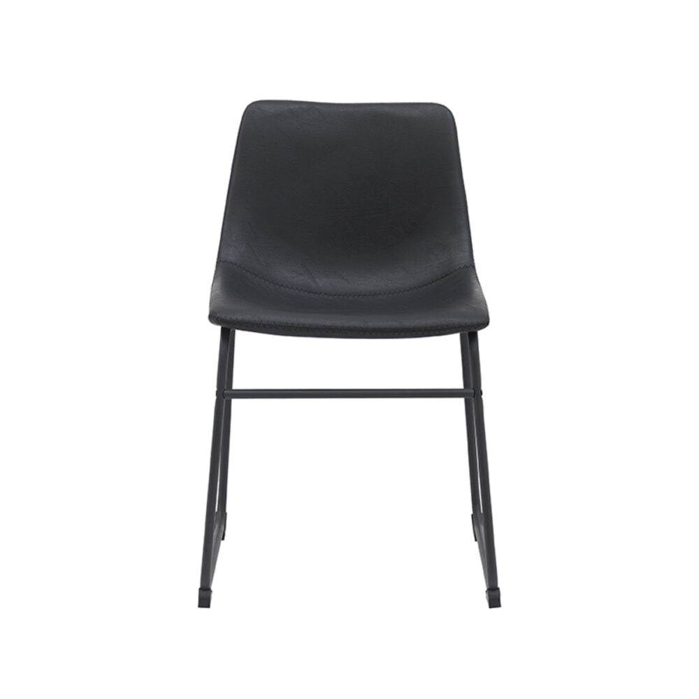 LABEL51 Eetkamerstoel Risto - Zwart - PU-Leder - Black Frame