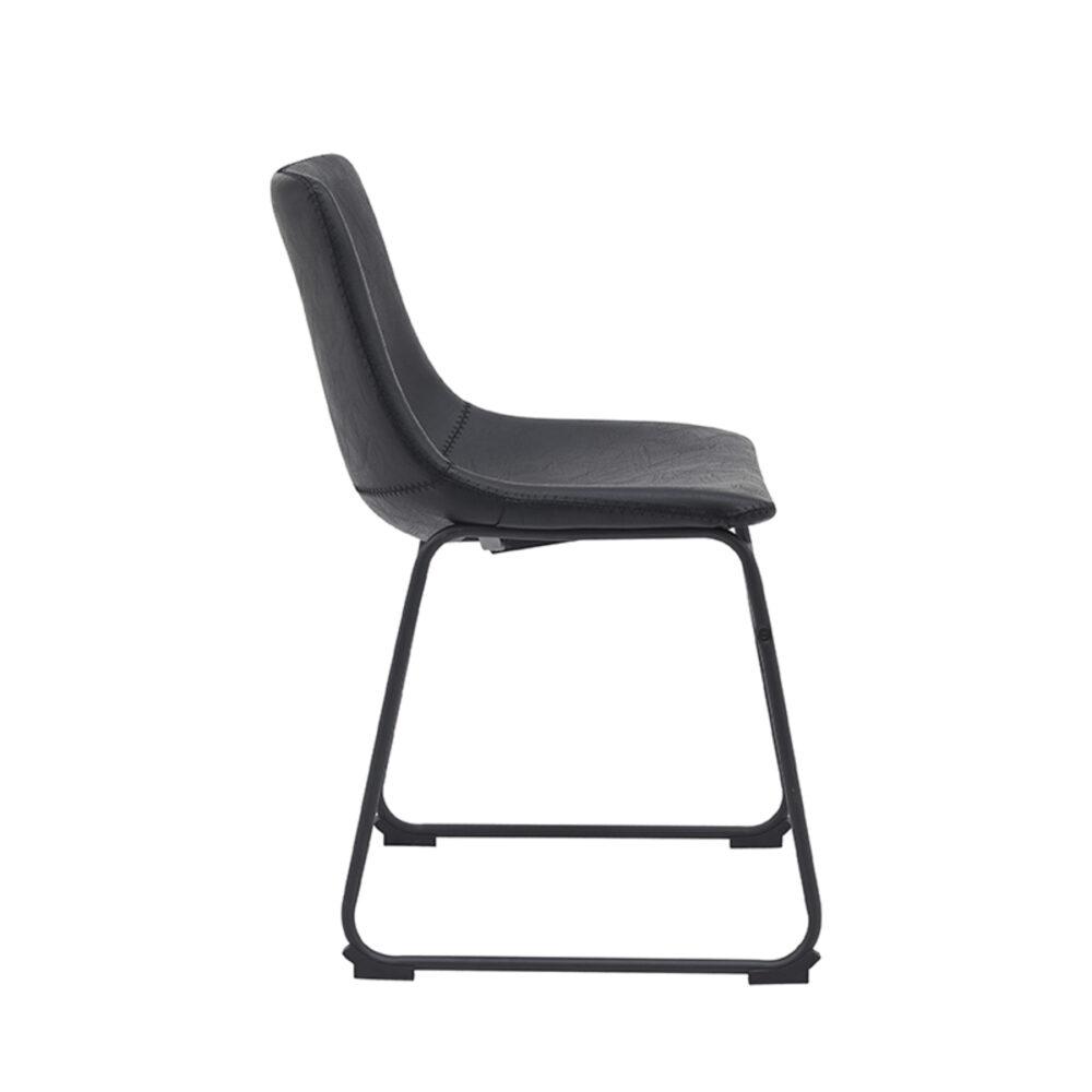LABEL51 Eetkamerstoel Risto - Zwart - PU-Leder - Black Frame
