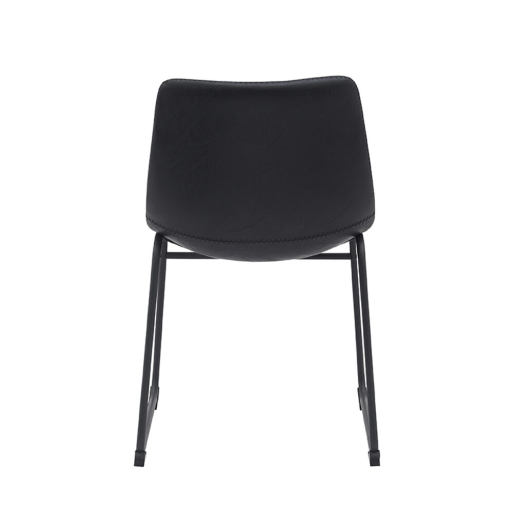 LABEL51 Eetkamerstoel Risto - Zwart - PU-Leder - Black Frame