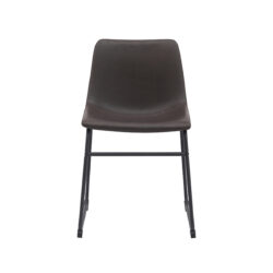 LABEL51 Eetkamerstoel Risto - Donkerbruin - PU-Leder - Black Frame