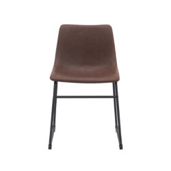 LABEL51 Eetkamerstoel Risto - Bruin - PU-Leder - Black Frame