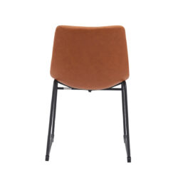 LABEL51 Eetkamerstoel Risto - Cognac - PU-Leder - Black Frame