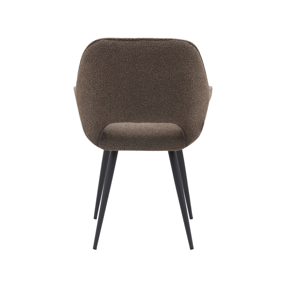 LABEL51 Eetkamerstoel Fer - Bruin - Boucle - Black Frame