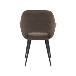 LABEL51 Eetkamerstoel Fer - Bruin - Boucle - Black Frame