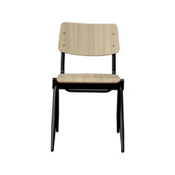 LABEL51 Eetkamerstoel Solid - Naturel - Hout - Black Frame