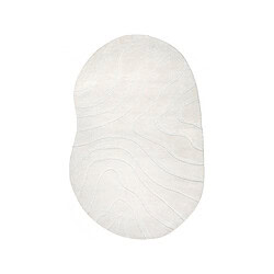 Lichte, ovale vloerkleed met marmerpatroon, modern design, handgemaakt, decoratief tapijt, elegante woningaccessoire, hoge kwaliteit, Mokana Meubelen.