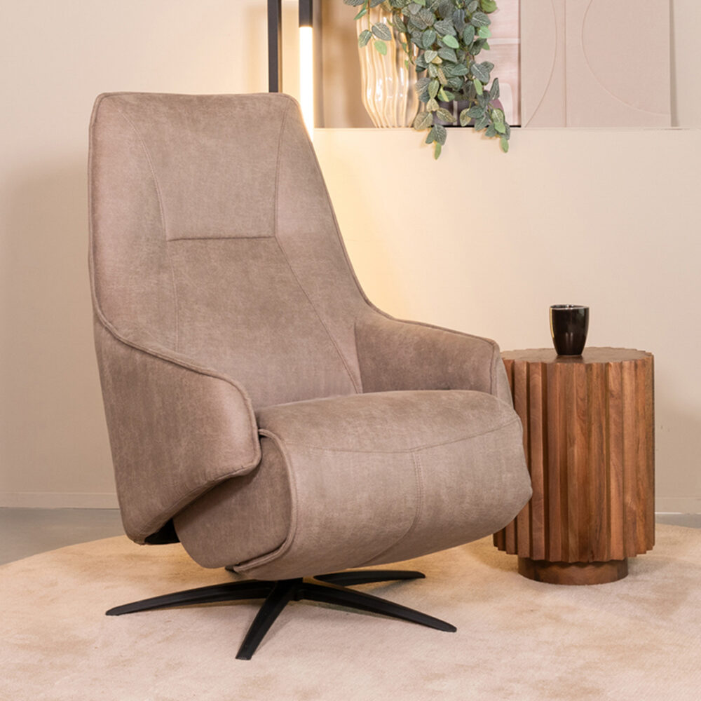 Fauteuil Odense - Taupe - Micro Suede - One Size