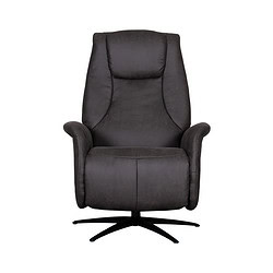 Zwarte ergonomische relaxfauteuil met panneaak and 360 graden draaivoet, perfect voor comfortabel thuis of kantoorgebruik.