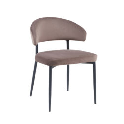 LABEL51 Eetkamerstoel Bliss - Taupe - Fluweel - Black Frame