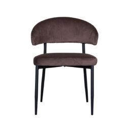 LABEL51 Eetkamerstoel Bliss - Taupe - Fluweel - Black Frame