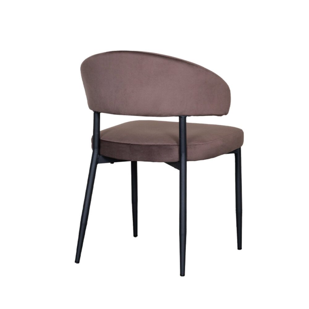 LABEL51 Eetkamerstoel Bliss - Taupe - Fluweel - Black Frame
