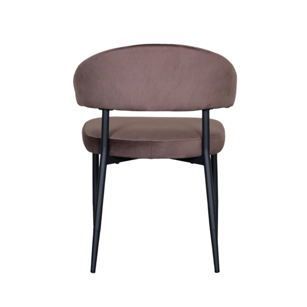LABEL51 Eetkamerstoel Bliss - Taupe - Fluweel - Black Frame