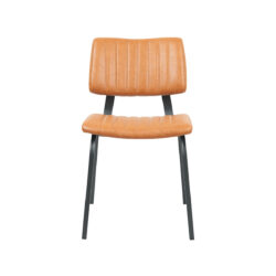 LABEL51 Eetkamerstoel Gusto - Cognac - PU-Leder - Black Frame
