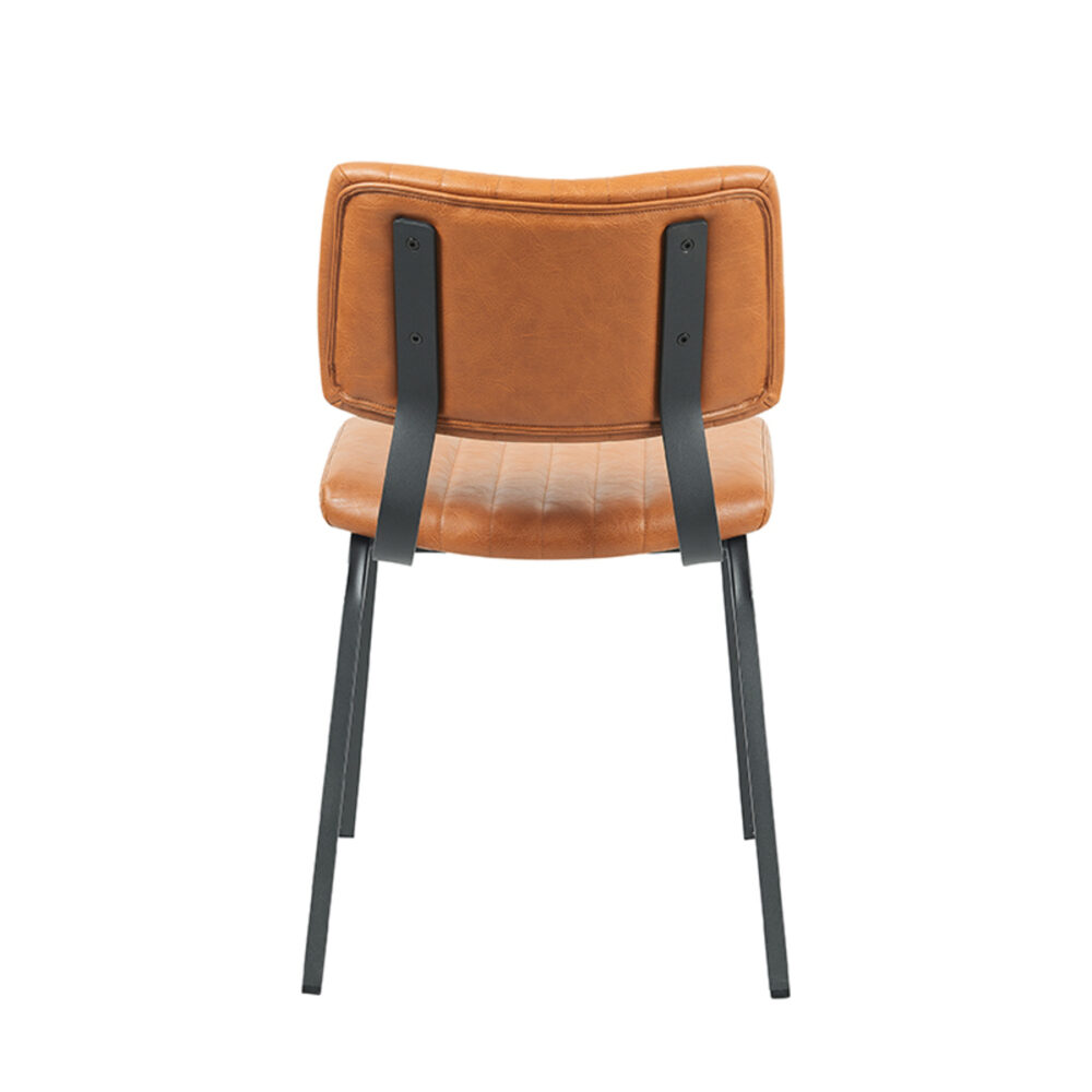 LABEL51 Eetkamerstoel Gusto - Cognac - PU-Leder - Black Frame