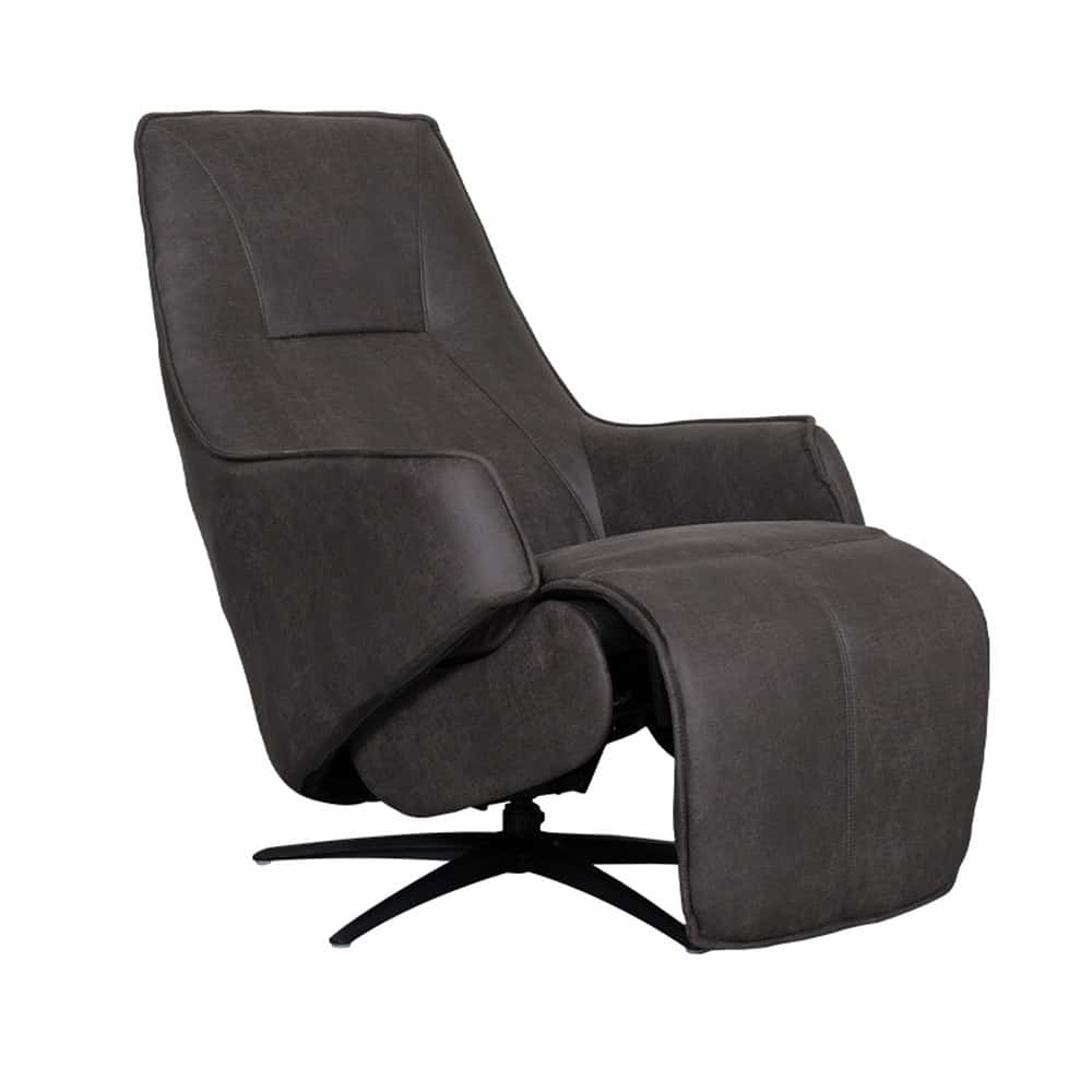 Stof- en lederen relaxfauteuil, modern en comfortabel, perfect voor elke woonkamer.