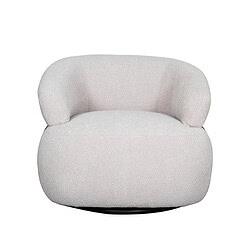 Elegant wit stoffen fauteuil met ronde vormen en comfortabele zitting. Perfect voor een moderne woonkamer of lounge, ontworpen door Mokana Meubelen voor stijlvol en gezellig wonen.