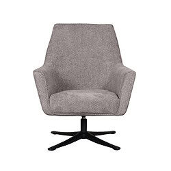 Lichtgrijze, comfortabele designer fauteuil met draaibare onderstel, ideaal voor modern interieur en kantoorinrichting.