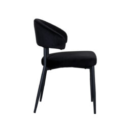 LABEL51 Eetkamerstoel Bliss - Zwart - Fluweel - Black Frame