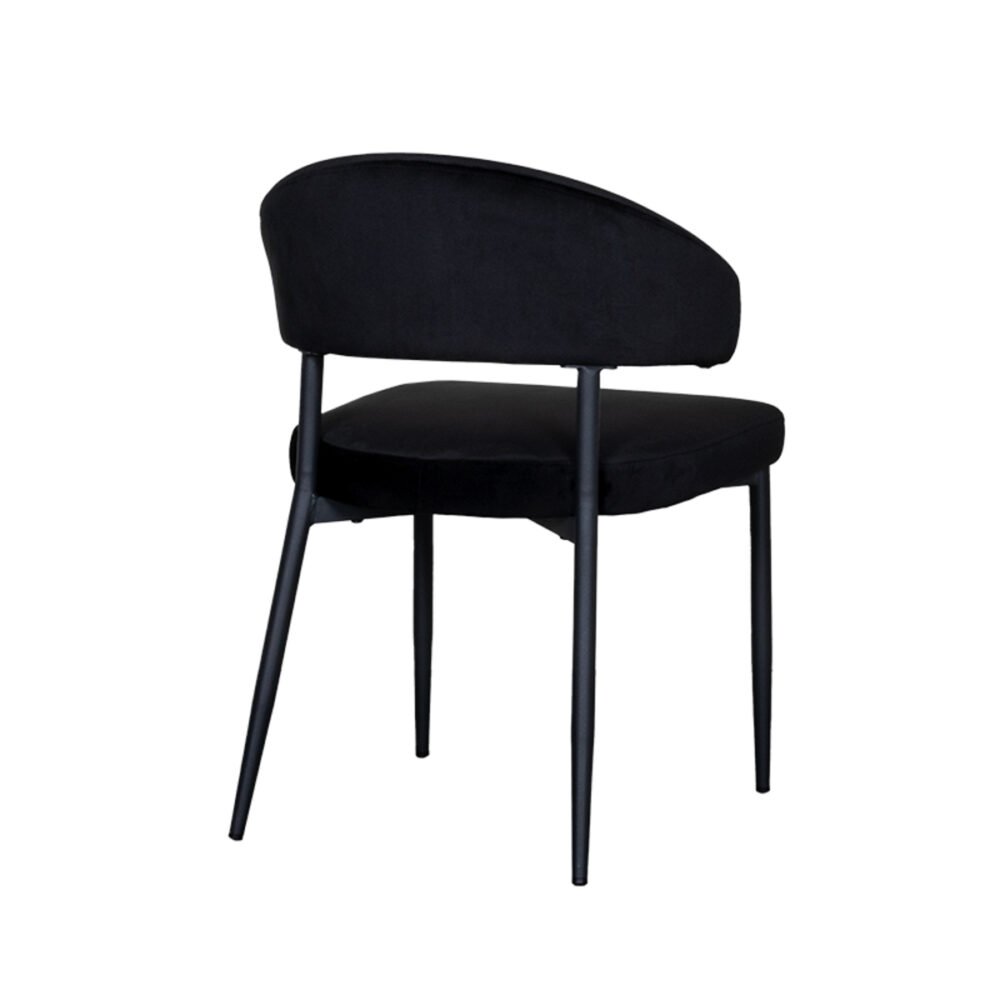 LABEL51 Eetkamerstoel Bliss - Zwart - Fluweel - Black Frame