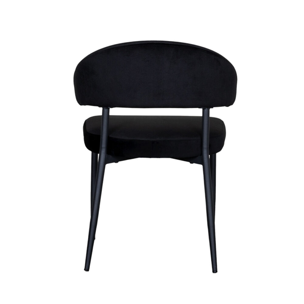 LABEL51 Eetkamerstoel Bliss - Zwart - Fluweel - Black Frame