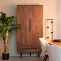 LABEL51 Bergkast Rio - Espresso - Mangohout - Hoge Kast
