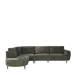 Luxueuze moderne hoekbank in donkergrijs velvet, ontworpen voor comfort en stijl, perfect voor hedendaagse interieurs en woonkamer inrichting.