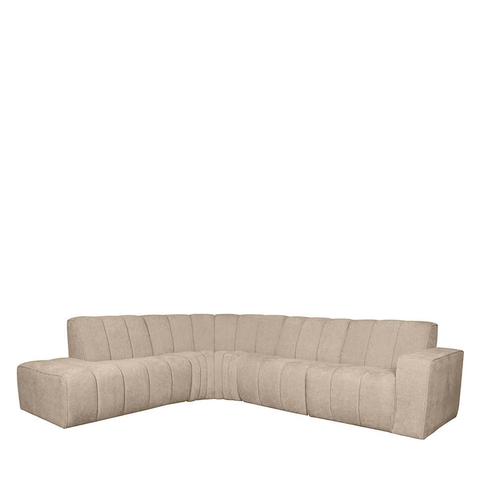 Bank|bank sofa|L-vorm bank in beige met chaise longue, modern en comfortabel design, perfect voor woonkamer, maatwerk mogelijk, gemaakt door Mokana Meubelen.
