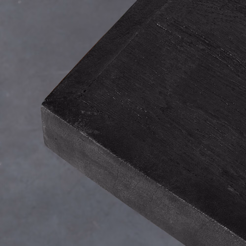 LABEL51 Eetkamertafel Tafelblad Straight Edge - Zwart - Mangohout - 120 cm Straight