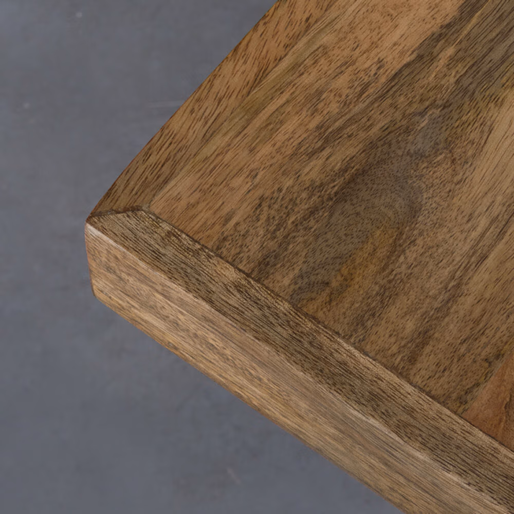 LABEL51 Eetkamertafel Tafelblad Straight Edge - Rough - Mangohout - 120 cm Straight