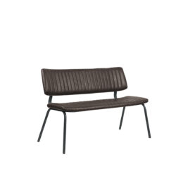 LABEL51 Eetkamerbank Gusto - Donkerbruin - PU-Leder - 120 cm