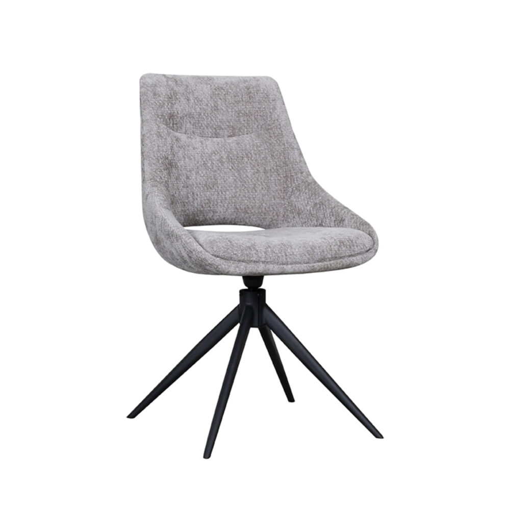 LABEL51 Eetkamerstoel Marlow - Stone - Elite - Black Frame