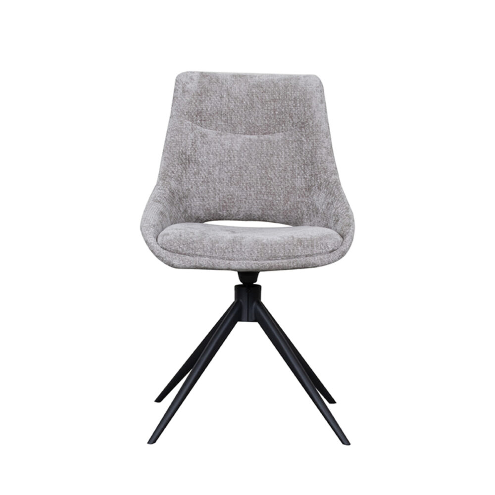 LABEL51 Eetkamerstoel Marlow - Stone - Elite - Black Frame