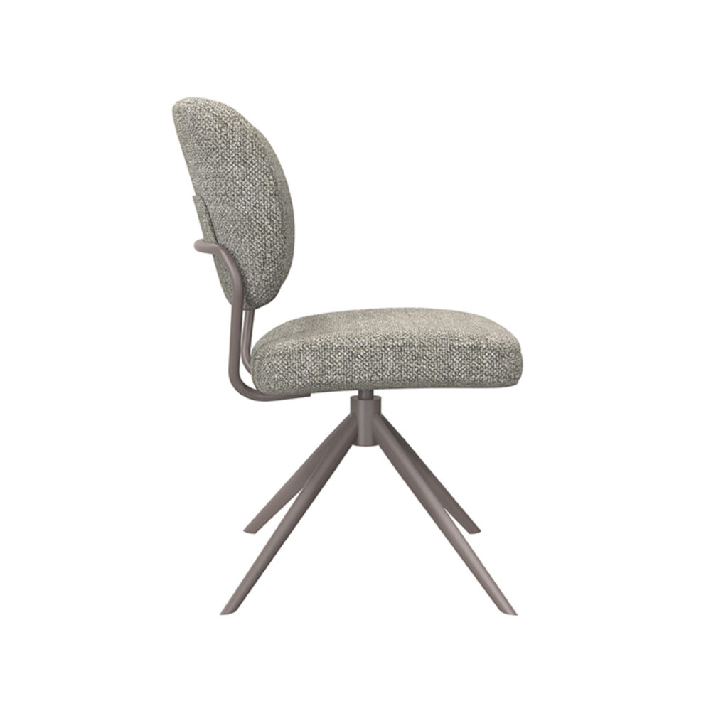 LABEL51 Eetkamerstoel Geneva - Truffel grijs - Boucle - Bronze Frame