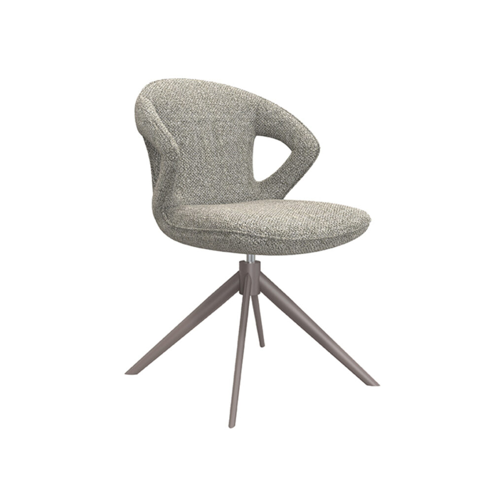 LABEL51 Eetkamerstoel Zurich - Truffel grijs - Boucle - Bronze Frame