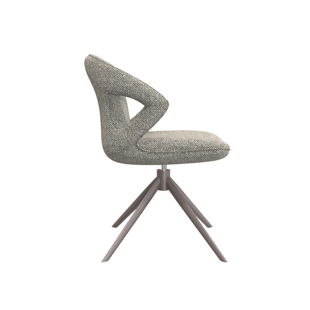 LABEL51 Eetkamerstoel Zurich - Truffel grijs - Boucle - Bronze Frame