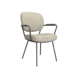 LABEL51 Eetkamerstoel Lausanne - Naturel - Boucle - Black Frame