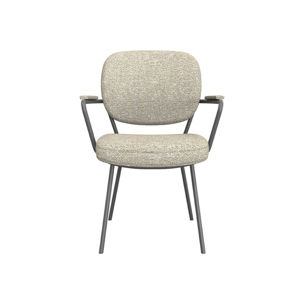 LABEL51 Eetkamerstoel Lausanne - Naturel - Boucle - Black Frame