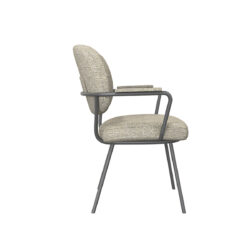 LABEL51 Eetkamerstoel Lausanne - Naturel - Boucle - Black Frame