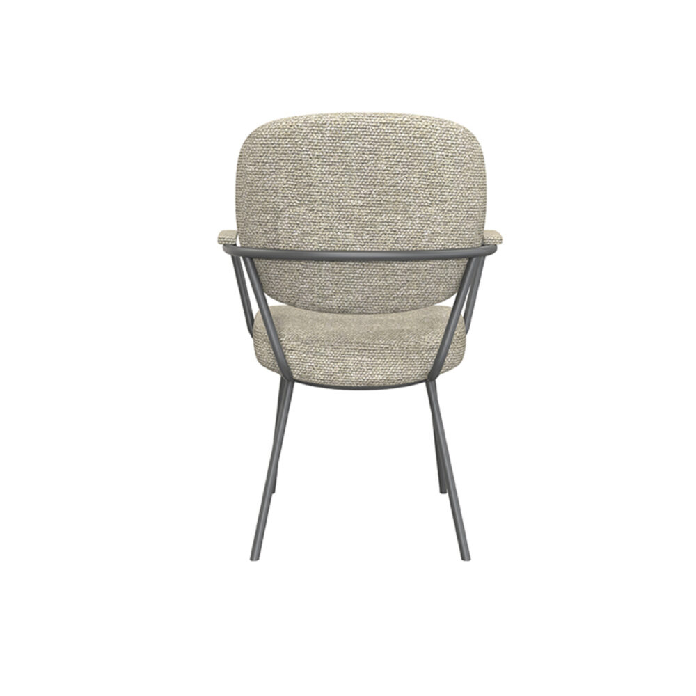 LABEL51 Eetkamerstoel Lausanne - Naturel - Boucle - Black Frame