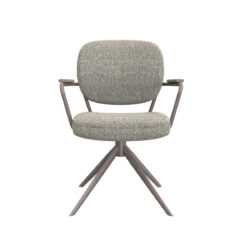 LABEL51 Eetkamerstoel Basel - Truffel grijs - Boucle - Bronze Frame