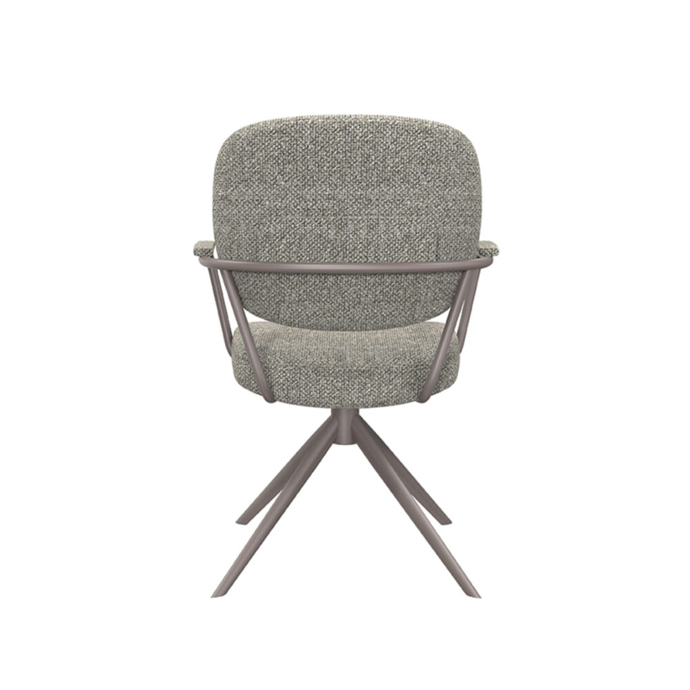 LABEL51 Eetkamerstoel Basel - Truffel grijs - Boucle - Bronze Frame