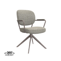 LABEL51 Eetkamerstoel Basel - Truffel grijs - Boucle - Bronze Frame