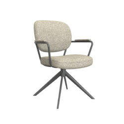 LABEL51 Eetkamerstoel Basel - Naturel - Boucle - Black Frame
